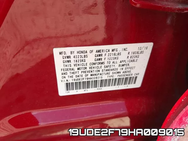 19UDE2F79HA009015 фото 2