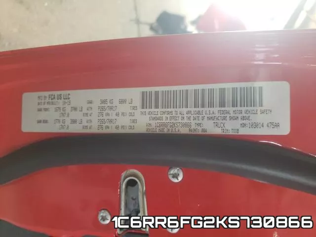 1C6RR6FG2KS730866 фото 2