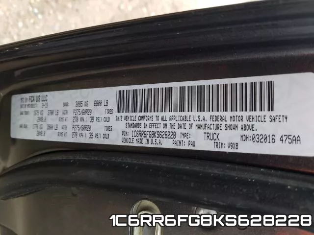 1C6RR6FG8KS628228 фото 2