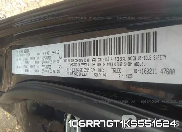 1C6RR7GT1KS551624 фото 10