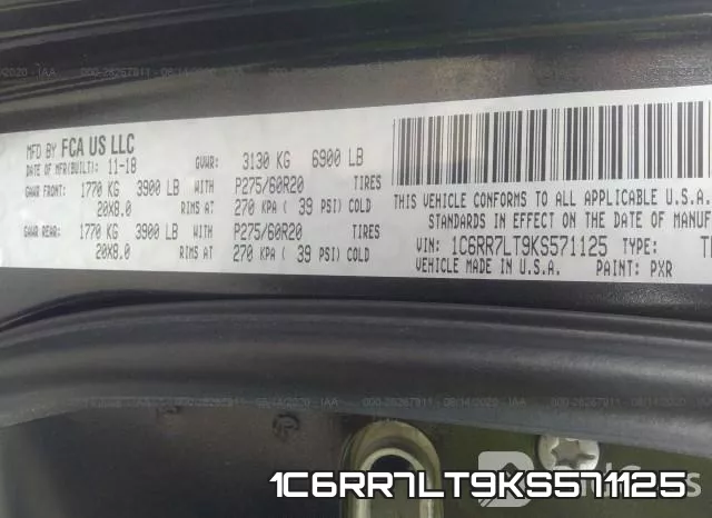 1C6RR7LT9KS571125 фото 9