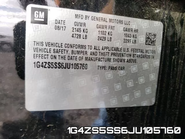 1G4ZS5SS6JU105760 фото 2