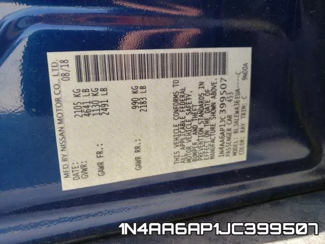 1N4AA6AP1JC399507 фото 2