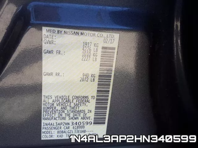 1N4AL3AP2HN340599 фото 2