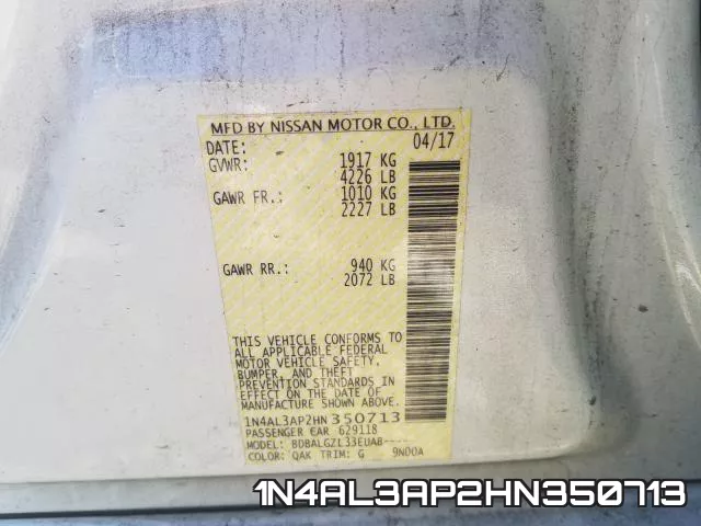 1N4AL3AP2HN350713 фото 2
