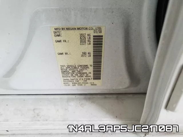 1N4AL3AP5JC217087 фото 2