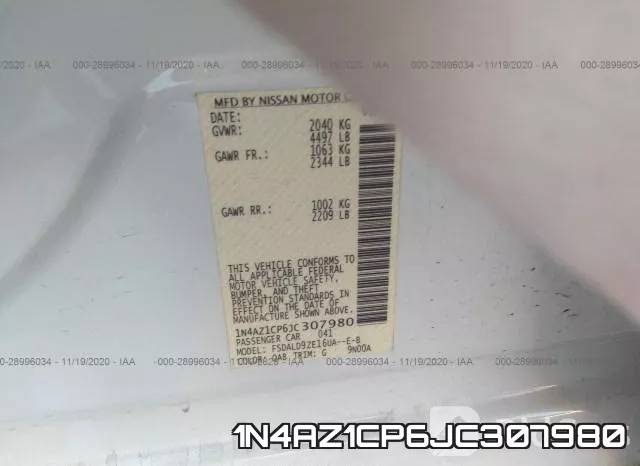 1N4AZ1CP6JC307980 фото 10