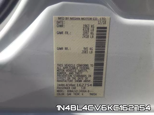 1N4BL4CV6KC162754 фото 2