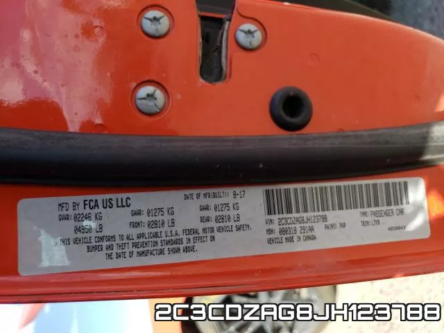 2C3CDZAG8JH123788 фото 2