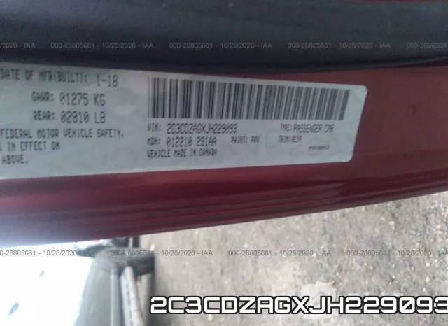 2C3CDZAGXJH229093 фото 10