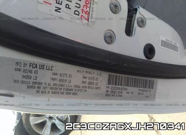 2C3CDZAGXJH270341 фото 10