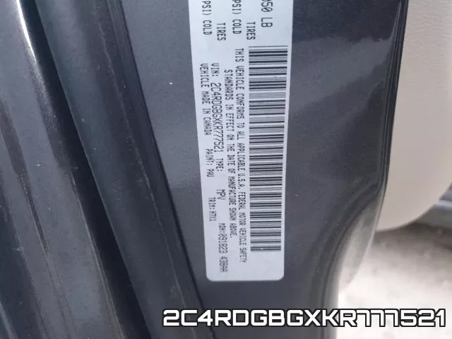 2C4RDGBGXKR777521 фото 2