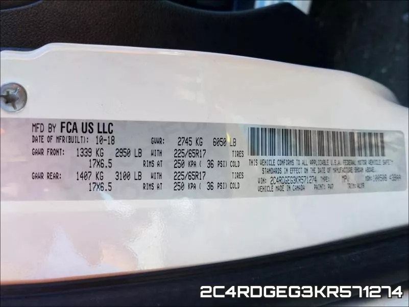 2C4RDGEG3KR571274 фото 2