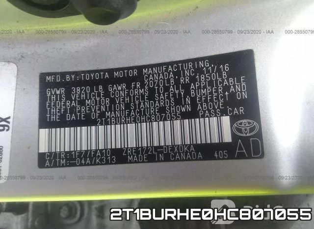 2T1BURHE0HC807055 фото 10