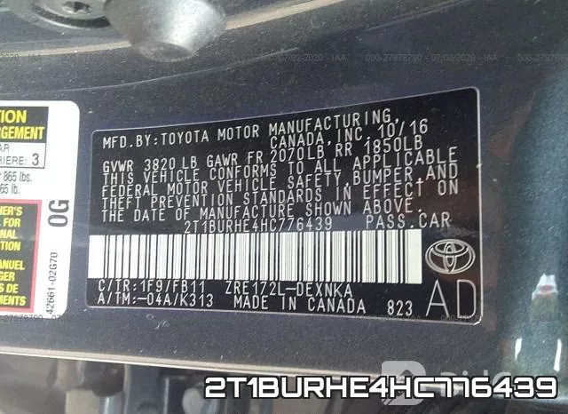 2T1BURHE4HC776439 фото 10