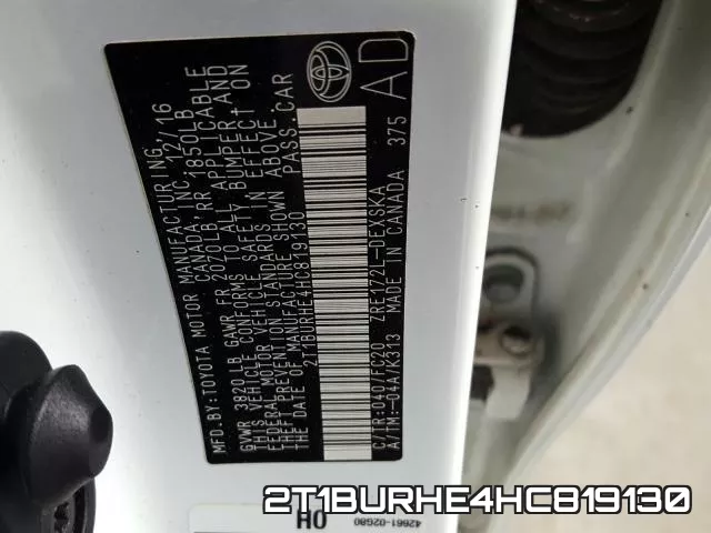 2T1BURHE4HC819130 фото 2