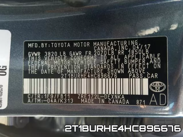 2T1BURHE4HC896676 фото 2