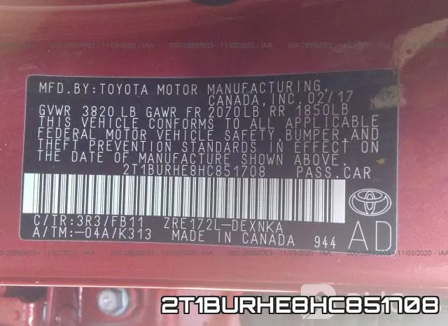 2T1BURHE8HC851708 фото 10