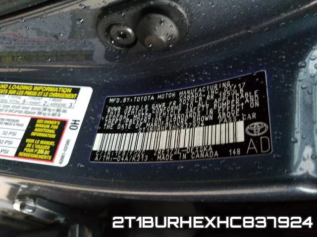 2T1BURHEXHC837924 фото 2