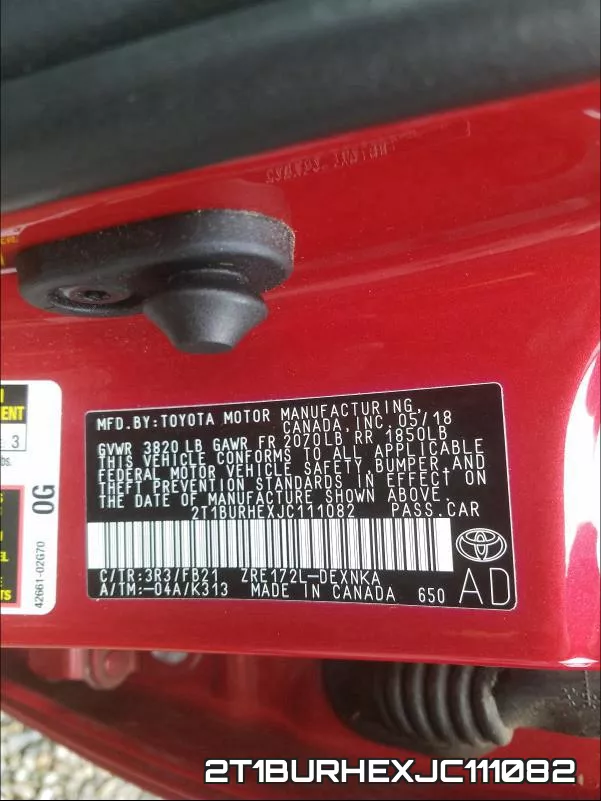 2T1BURHEXJC111082 фото 2