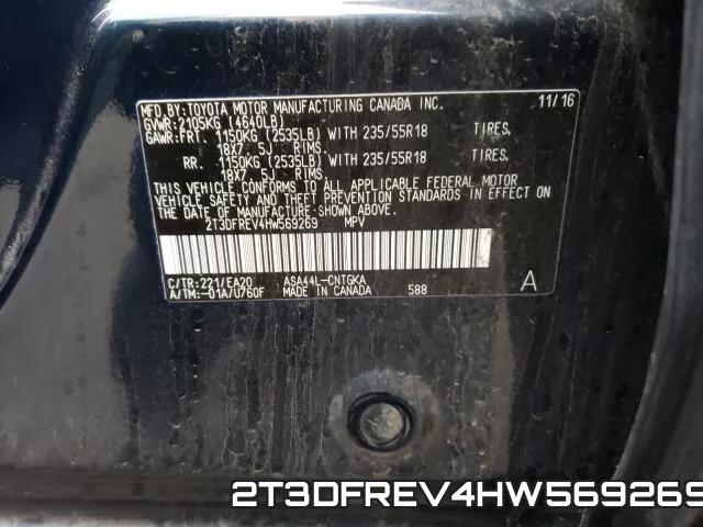 2T3DFREV4HW569269 фото 2