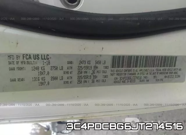 3C4PDCBG6JT274516 фото 10