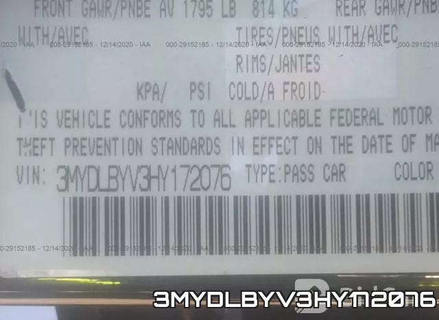 3MYDLBYV3HY172076 фото 10