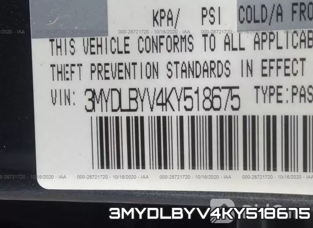3MYDLBYV4KY518675 фото 10