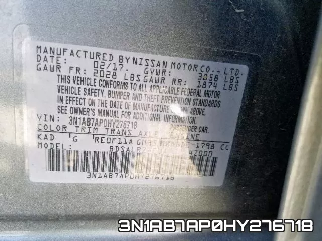 3N1AB7AP0HY276718 фото 2