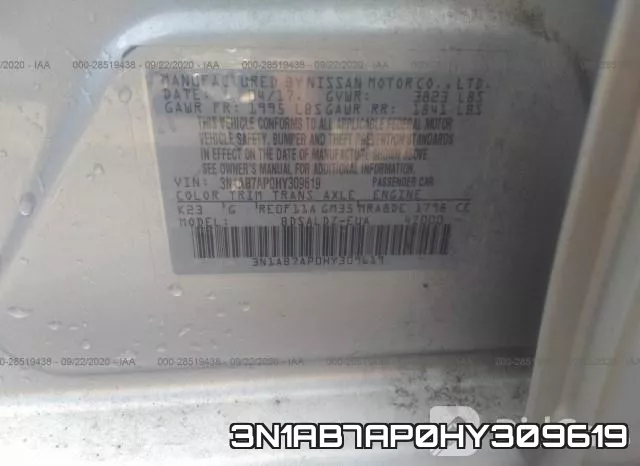 3N1AB7AP0HY309619 фото 9