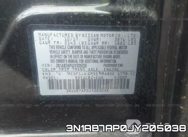 3N1AB7AP0JY205038 фото 9