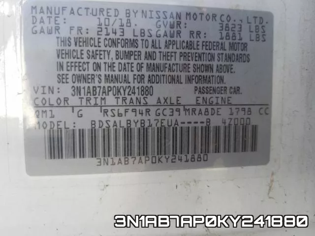 3N1AB7AP0KY241880 фото 2