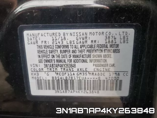 3N1AB7AP4KY263848 фото 2