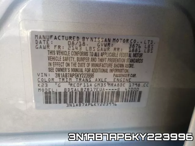 3N1AB7AP6KY223996 фото 2