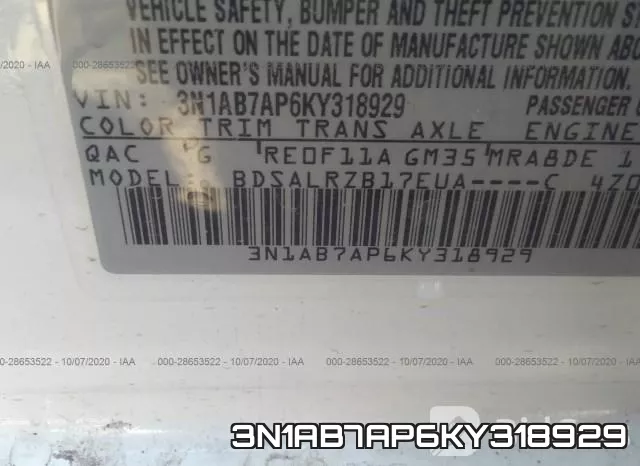 3N1AB7AP6KY318929 фото 10