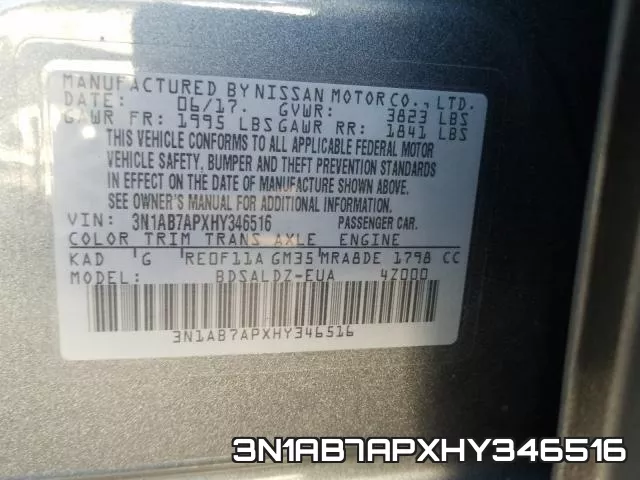 3N1AB7APXHY346516 фото 2