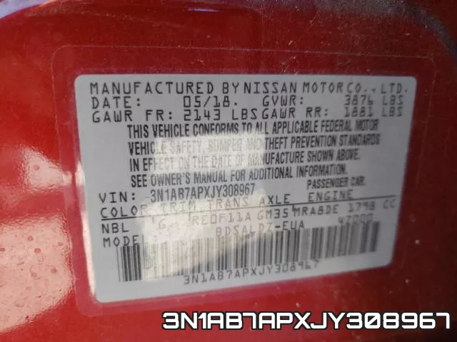 3N1AB7APXJY308967 фото 2