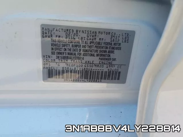 3N1AB8BV4LY228814 фото 2