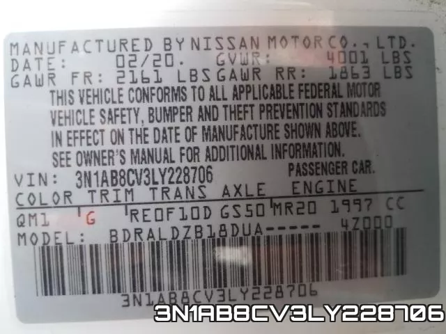 3N1AB8CV3LY228706 фото 2