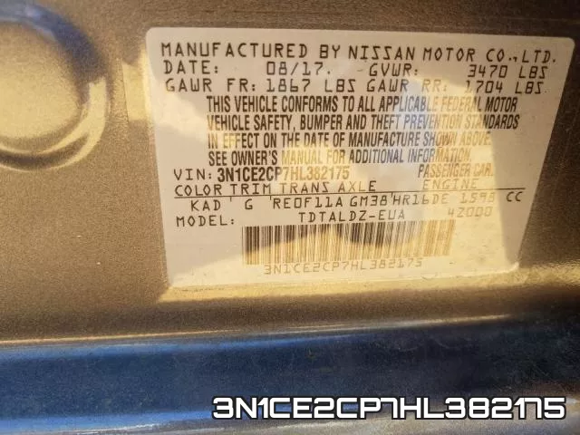 3N1CE2CP7HL382175 фото 2