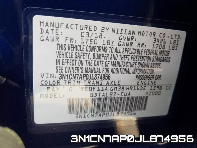 3N1CN7AP0JL874956 фото 2