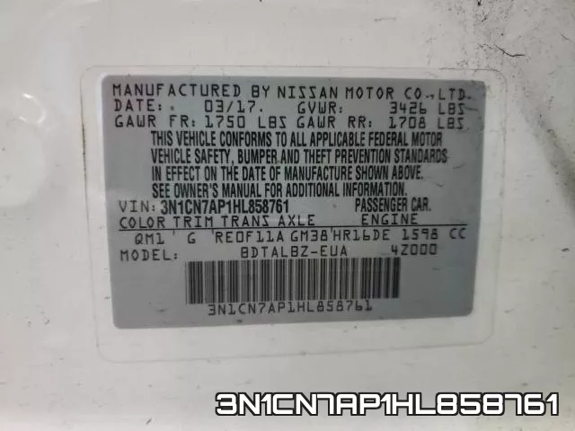 3N1CN7AP1HL858761 фото 2