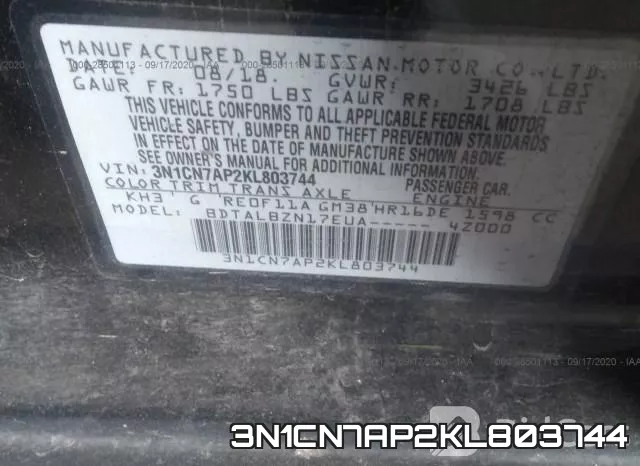 3N1CN7AP2KL803744 фото 10