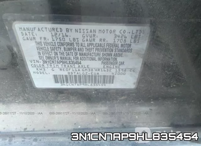 3N1CN7AP9HL835454 фото 10