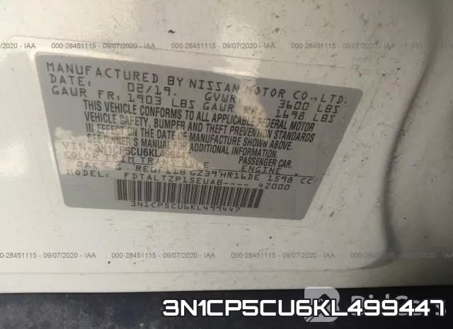 3N1CP5CU6KL499447 фото 9