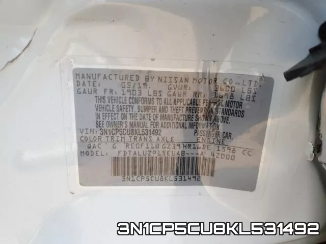 3N1CP5CU8KL531492 фото 2