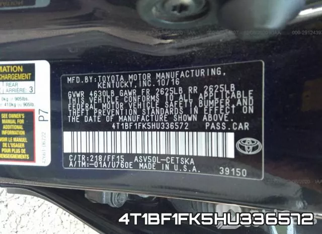 4T1BF1FK5HU336572 фото 10