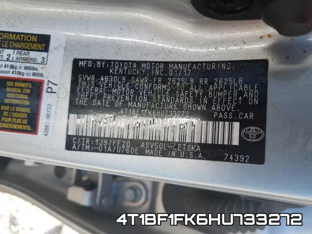 4T1BF1FK6HU733272 фото 2