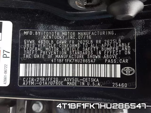 4T1BF1FK7HU286547 фото 2