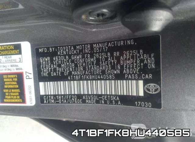 4T1BF1FK8HU440585 фото 10